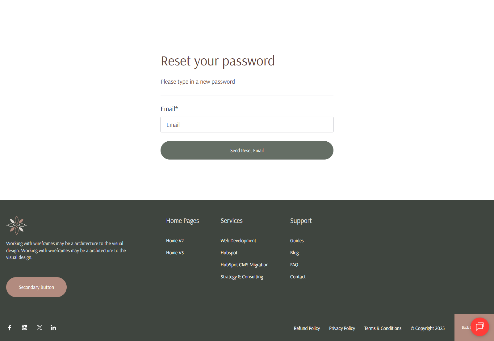 Reset Password Request Page