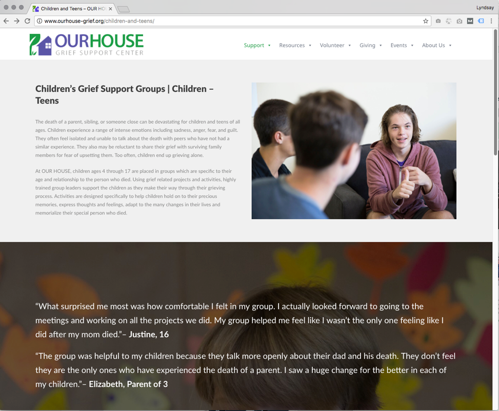 children's Grief support groups