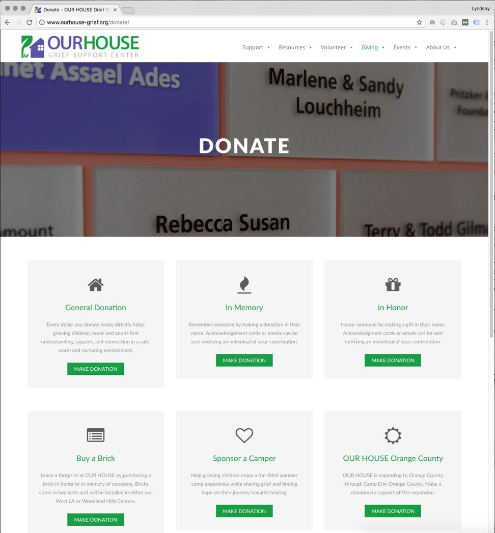 our house donate