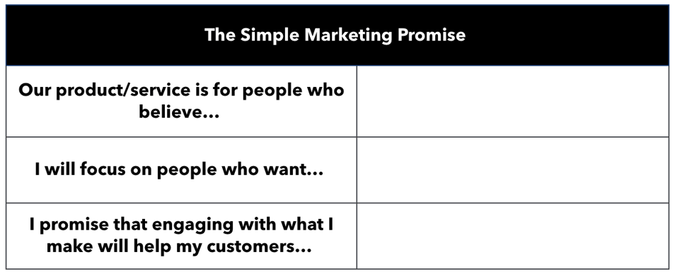 Blank Simple Marketing Promise worksheet