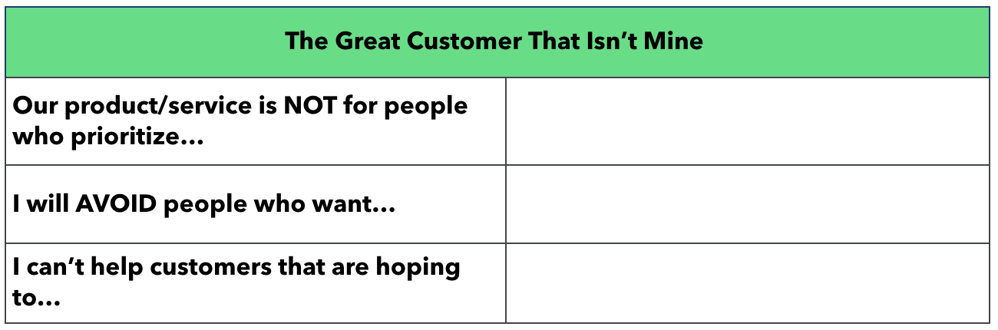 Blank "Great Customer That Isn't Mine" template