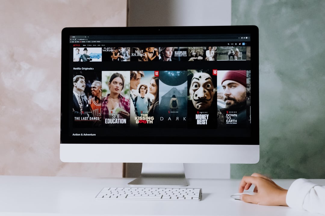 Netflix dashboard on iMac