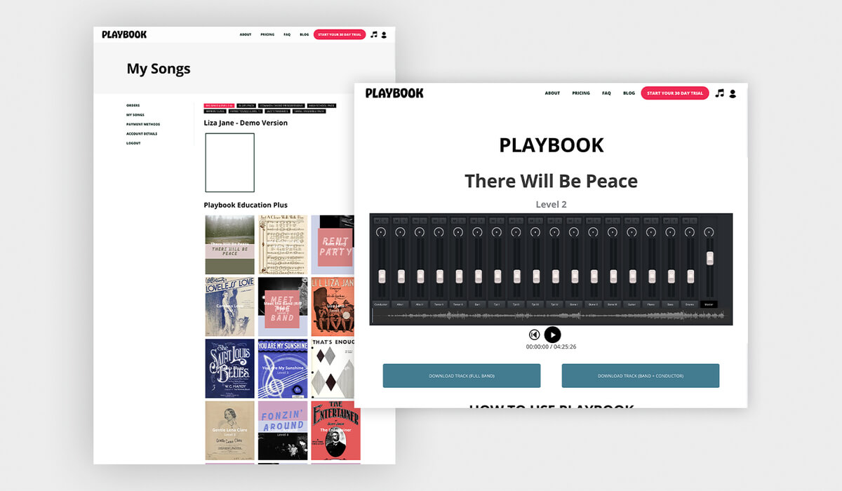 Playbook Sound Mixer Web Design
