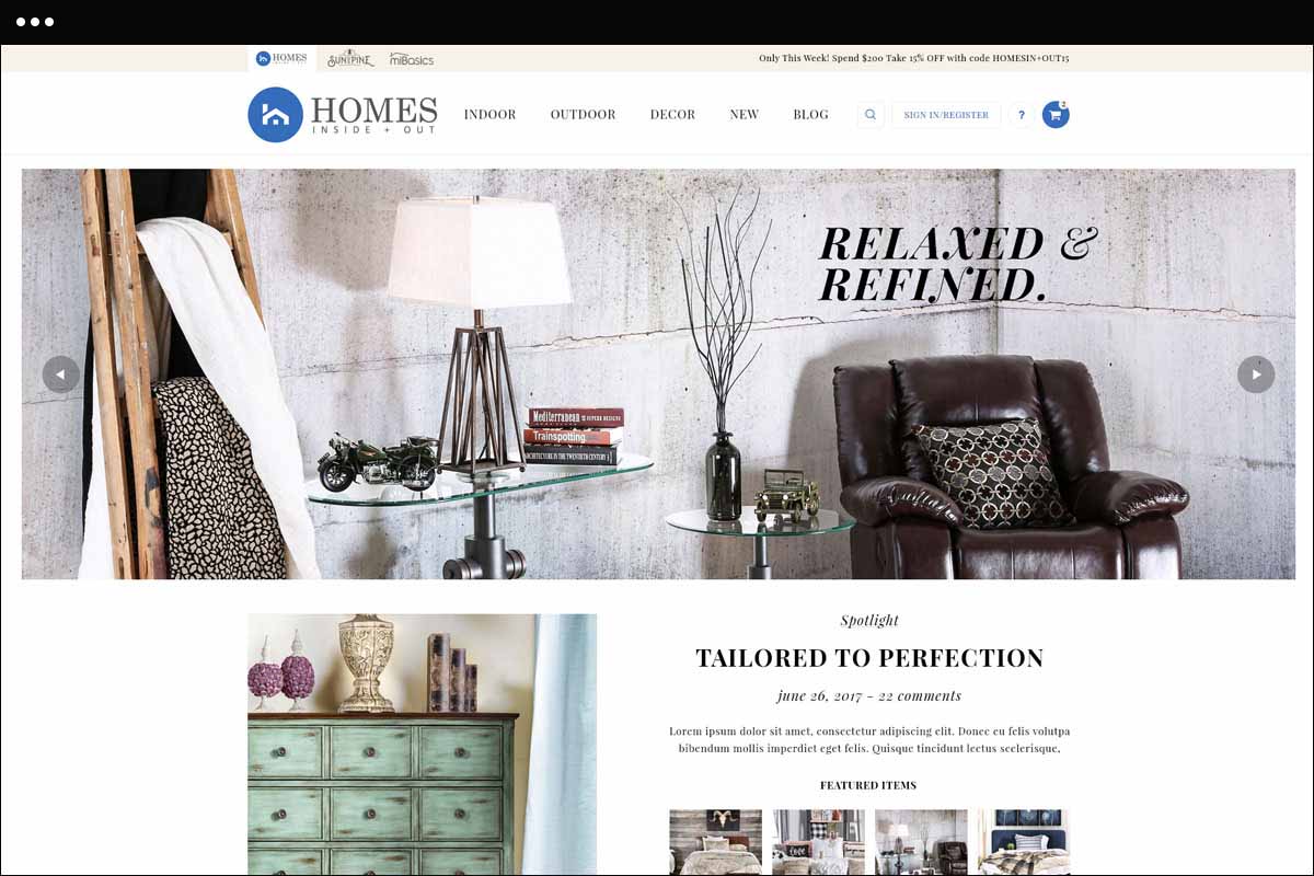 New Home Page for Homes Inside and Out