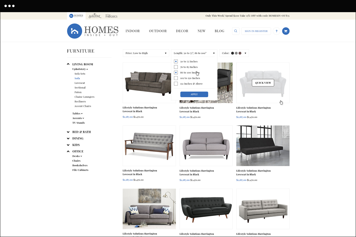 Product List Page