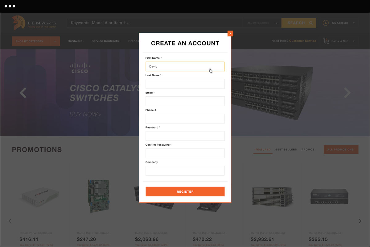 Create An Account Design